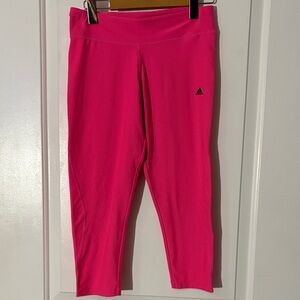 Adidas Women's Bright Pink Cropped Leggings